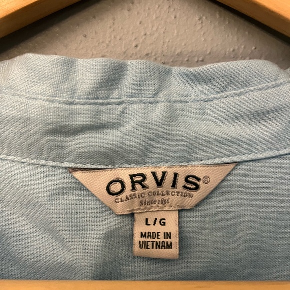 Orvis Linen Blend Button Down Shirt - Picture 2 of 3